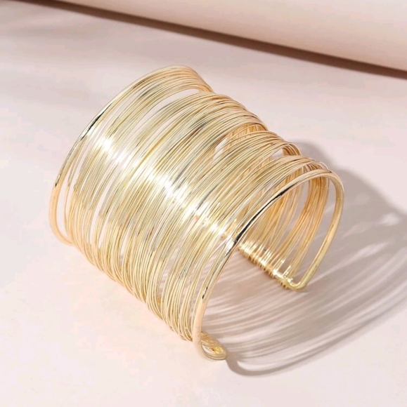 💖 2/$30 Women's Gold plated ethnic boho multi strands wide cuff wrist Bracelet - Picture 6 of 16